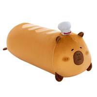 Coussin en peluche Capybara en forme de baguette avec cornes, poupée en peluche, rembourrage en coton PP, peluches douces pour enfants