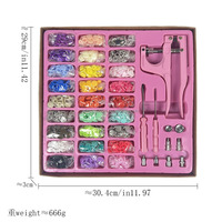 Kit d'outils d'installation de boutons-œil multicolores DIY avec pince à pression manuelle en fer étanche pour usage domestique et projets créatifs