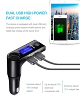 Nouvellement annonce G7 voiture lecteur audio MP3 BT Kit de voiture transmetteur FM sans fil Aux appels mains libres chargeur de téléphone USB