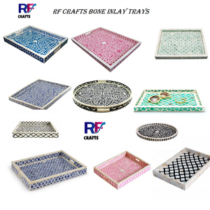 Plateau de service en incrustation de nacre fait main de la meilleure qualité Plateaux en os pour la maison et l'hôtel - Product Image 1