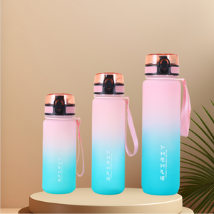 Botella de Agua de Plástico Portátil de Gran Capacidad de 1000 ml, Color Degradado Esmerilado, para Deportes al Aire Libre y Viajes - Product Image 3