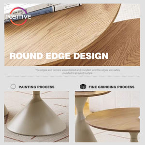 Table en bois massif couleur bois crème Style Original Basse Salon minimaliste petit appartement taille de salon ensemble de <span class=keywords><strong>tables</strong></span> <span class=keywords><strong>basses</strong></span> rondes - Product Image 3