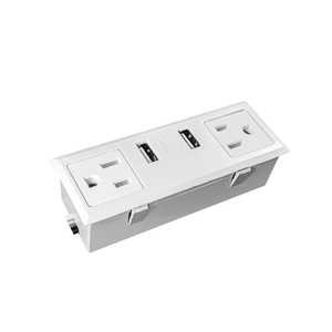 Regleta de Enchufes Eléctricos Empotrada al por Mayor para 2 Tomas LSB18-12A-US, Estación de Carga Oculta para Muebles de Oficina y Sofás - Product Image 1