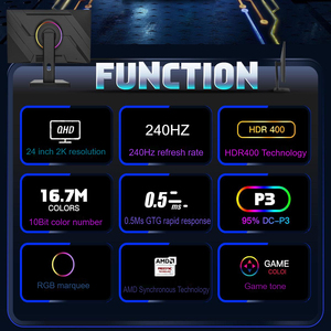 จอเกมมิ่งคุณภาพดีที่สุด ขนาด 24 นิ้ว 24.5 นิ้ว อัตราส่วนภาพ 16:9 ความละเอียด 2560*1440 2K 240Hz สำหรับคอมพิวเตอร์ - Product Image 3