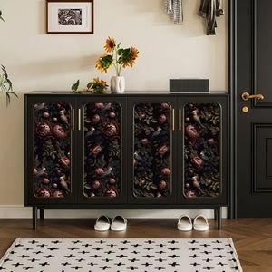 Creation Of Time And Space Retro Self Adhesive Dark Floral 3D Wallpaper Background Wall Sticker For Cabinet - Product Image 2