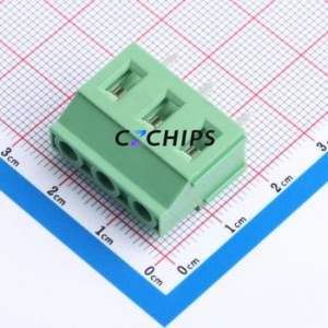 DB130V-7.62-3P-GN-S Screw Terminal Block Through hole Component (THT),P=7.62mm Connector 1x3P 7.62mm Green Through Hole - Product Image 1