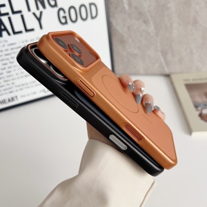 Étui pour <span class=keywords><strong>iPhone</strong></span> Air 17 16 15 Plus 14 <span class=keywords><strong>13</strong></span> 11 <span class=keywords><strong>Pro</strong></span> Max, style métallique plaqué, finition mate, magnétique, PC, compatible avec la charge sans fil - Product Image 4