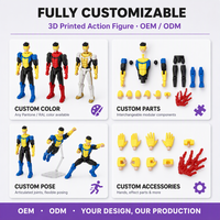 Cyber Guardian FDM Figurine d'action articulée imprimée en 3D, modèle de jouet, design de héros masqué, pose dynamique, cadeau de collection personnalisé