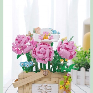Nuevo Estilo Balody 21071-21072, Bloques de Construcción de Cestas de Flores de Girasol y Rosa, Ladrillos de Flores DIY, Decoración de Ramo Romántico - Product Image 6