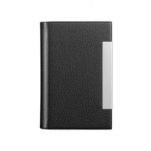 Men Woman Personalized Business Card Holder PU Leather Aluminum Stainless Metal Name Card Case <b>Box</b> - Product Image 5