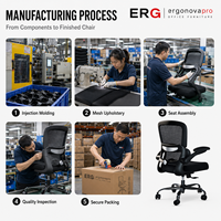 Chaise de bureau ergonomique moderne en alliage d'aluminium, entièrement en maille respirante, avec dossier haut et soutien lombaire, pour ordinateur et direction