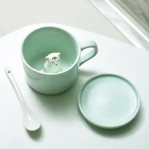 Best Christmas Birthday Surprise For Kids Family Cute Animal Inside Cup Cat Cup