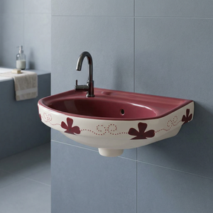 Choco Brown Ceramic <b>Wall</b> Hung Wash Basin Modern Bathroom Hand Wash Sink for Hotel Villa Commercial Projects - Product Image 2