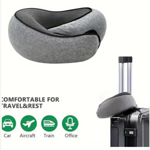 Oreiller de voyage en mousse à mémoire de forme en forme de U, 32 cm x 14 cm, lavable, imperméable, léger, soutien du cou pour les siestes en avion - Product Image 4