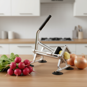 Cortador manual de frutas y verduras de acero inoxidable con patas antideslizantes para cortar rábanos y cebollas, herramienta de cocina - Product Image 2