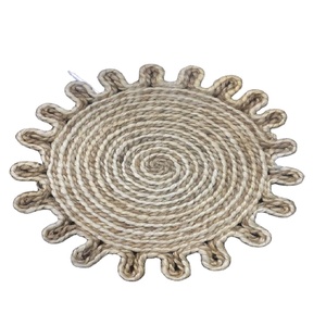 Nouveau Tapis Rond Bohème Moderne en Jute Tressé à la Main 2026, à Poils Longs et Pompons, Techniques Jacquard à Boucles Coupées pour la Décoration - Product Image 3