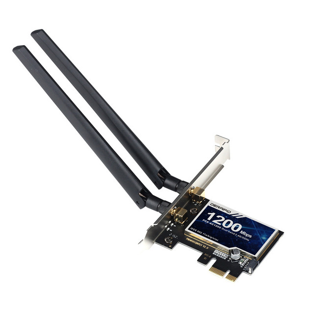 1200Mbps Dual Band 2.4ghz 5ghz Wireless Network Card Receiver Ac1200 Wifi 5 Dongle Wireless PCIE Network Card for Pc Laptop