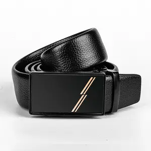 N936 New Adjustable business and casual Automatic Belt Black Genuine Leather Belts for men