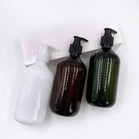 Flacon Personnalisé en Plastique PET de 100ml 200ml 300ml 400ml 500ml Ambré Vert Transparent pour Shampoing ou Huile Capillaire, Avec Pompe Distributrice