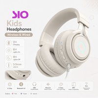 Casque sans fil pour enfants OEM ODM 5.0, protection auditive 85 dB, lumière LED, casque supra-auriculaire, son stéréo, AUX 3,5 mm