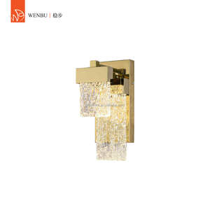Lampe murale de luxe en verre artisanal en acier inoxydable de haute qualité pour hôtel, villa, hall d'entrée - Product Image 1
