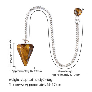 Péndulo de Cristal Natural, Colgante Tallado a Mano, Pilar Hexagonal, Péndulo de Amatista para Yoga - Product Image 4