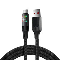 Kabel Data Pengisian Cepat Transparan Bercahaya 240W Tipe-C untuk Mobil