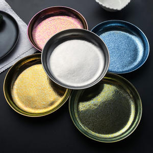 Assiette ronde en titane pur, finition brillante cristallisée, pour usage domestique et camping en plein air, cadeau pour adulte - Product Image 2