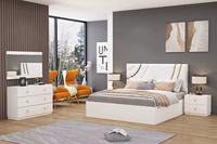 Ensemble de chambre à coucher King Size en gros, design moderne pour hôtel, ensembles de meubles de chambre à coucher, lit King Size en MDF, armoire
