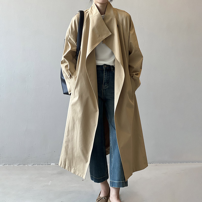 On Sale Flare Trench Coat Elegant Muslim Style, Loose Fit