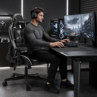Chaise de Gamer AOR en Tissu, Chaise de Course à Dossier Haut, Hauteur Réglable, Base Rotative, Accoudoirs Ajustables, Ergonomique, Industrielle, pour la Maison