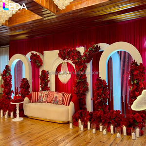 LEDA Wedding Stage Decoration Custom Modern <b>White</b> <b>Acrylic</b> Five-piece Set Hanging Flower Backdrop - Product Image 3