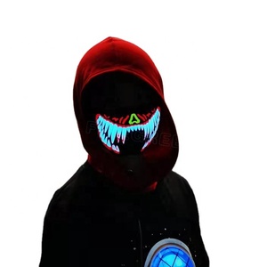 Più nuovo 5v USB ricaricabile ha portato il suono attivato maschera di Halloween maschere di ha condotto la luce di pannello di EL up mascherina del partito eventi - Product Image 1