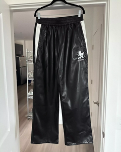 Pantalon unisexe à taille élastique de style streetwear classique, fabriqué par le fabricant OEM, pantalon large et ample en cuir pour homme, tendance <span class=keywords><strong>hip</strong></span>-hop - Product Image 2