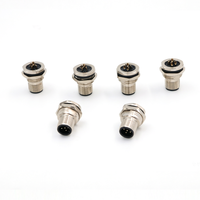Conector Industrial KRONZ M12 Macho de 5 Pines, Código A, Resistente, Chapado en Oro, Montaje en Panel con Copa de Soldadura, IP67, Alta Resistencia, Temperatura Ambiente
