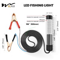 Lampe de Pêche LED Sous-Marine 12V pour Calamars avec 5 Mètres de Lumière Émise Verte Bleue Jaune Blanche, Étanche pour la Pêche en Mer