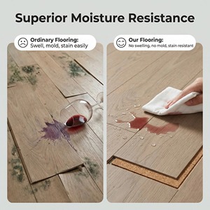 Planches de parquet en bois d'ingénierie HDF résistantes à l'humidité avec résistance à l'usure AC4 et <span class=keywords><strong>sous</strong></span>-<span class=keywords><strong>couche</strong></span> en liège pour utilisation au sol et au mur - Product Image 5