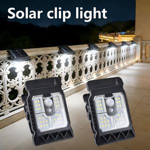 Luces Solares con Clip para Exteriores, Impermeables, 28 LED, Sensor de Movimiento, <span class=keywords><strong>3</strong></span> Modos, <span class=keywords><strong>3</strong></span> Métodos de Montaje, Luces de Seguridad Solares para Cercas - Product Image 4