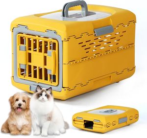 Portable Plastic <strong>Dog</strong> Carrier Cat Cage Foldable <strong>Small</strong> Backpack Button Closure Breathable Pet Case Airline Collapsible <strong>Dog</strong> <strong>Crate</strong> - Product Image 1