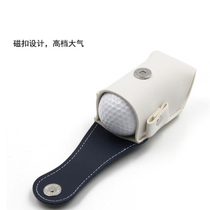 Japanese and Korean style minimalist color-<b>blocked</b> golf bag, PU leather golf ball cover, waist-<b>mounted</b> portable golf bag. - Product Image 2