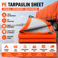 Bâche de protection extérieure imperméable en PE, bâche en polyéthylène robuste pour le stockage d'équipements et de matériaux de véhicules