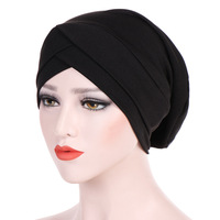 Gorro Turbante Modal Sharut Europa y América, Nuevo, Elástico, con Diseño Cruzado en la Frente, Estilo Indio, Gorro Interior para Quimioterapia, Hiyab