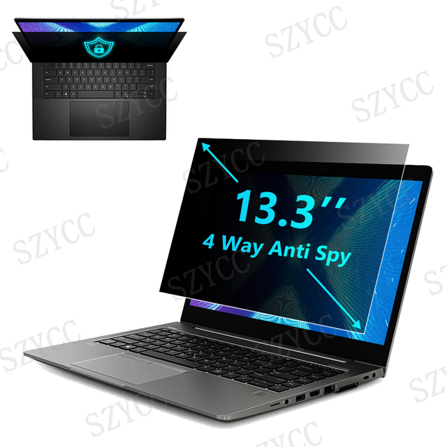 13.3 Inch Laptop 4 Way Privacy Screen Filter Removable Computer Anti Peep Privacy Shield Matte Anti Glare 360 Privacy Filter