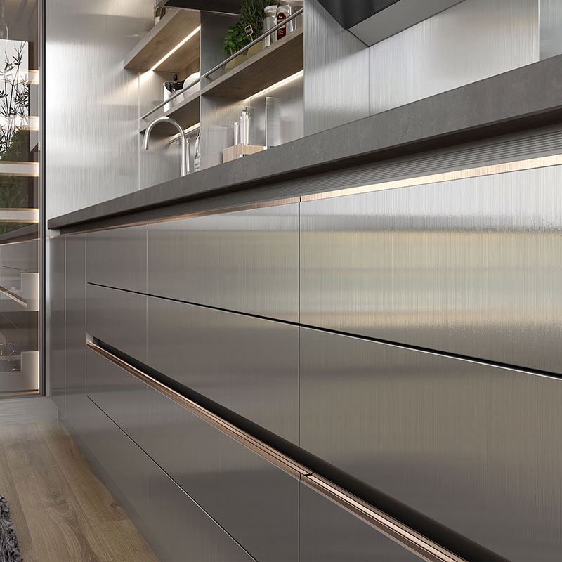 Flat Pack Luxury Full Set Smart L Shape Kitchen Designs Cabinets Modern Modern Minimalist Customized Durable Lacquer · image 3