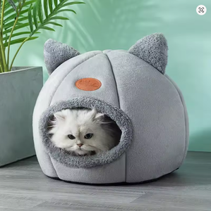 겨울철 고양이 침대 작은 매트 바구니 소형견 하우스 제품 애완동물 텐트 아늑한 동굴 둥지 실내 고양이 침대 (새로운 딥 슬립 컴포트) - Product Image 3