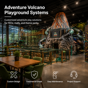 สนามเด็กเล่นในร่มแบบนุ่มนวล ภูเขาไฟผจญภัย สไลเดอร์สองเลน บันไดบุนวม ได้รับการรับรองมาตรฐาน ASTM EN1176 เหมาะสำหรับโครงการโรงแรมและคลับ - Product Image 1