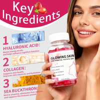 Gummies au collagène en marque propre, naturelles, végétaliennes, blanchissantes pour la peau, gummies au collagène de cynorrhodon pour un éclat de la peau, complément alimentaire pour blanchir la peau
