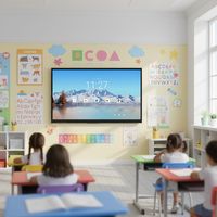 Tableau blanc interactif à double système, écran tactile intelligent, VGA HDMI DVI USB, écran tactile pour l'école