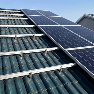 Systèmes de montage solaire pour toitures à tuiles utilisés dans les projets photovoltaïques <span class=keywords><strong>sur</strong></span> toit, dotés de crochets réglables et de dispositifs de <span class=keywords><strong>fixation</strong></span> de panneaux fiables. - Product Image 1