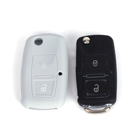 Convient à la Volkswagen Porte-clés pliable en silicone à 2 clés avec voyant lumineux, pochette centrale de verrouillage pour la télécommande de voiture Jetta